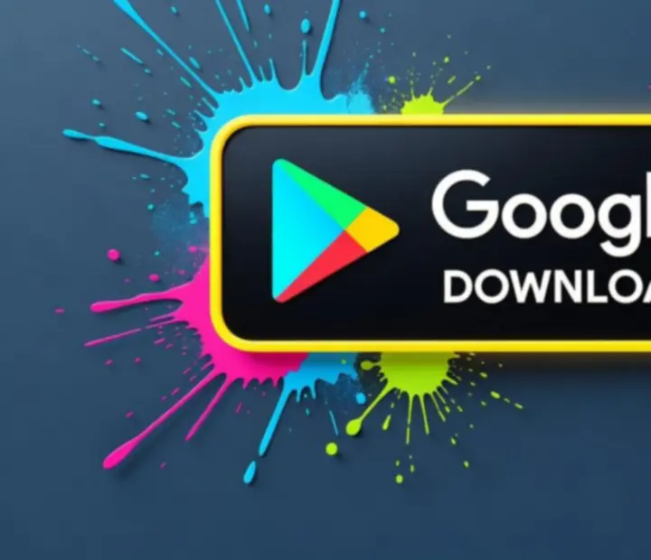 Vibrant button-style artwork inviting players to download Paint Hide & Seek